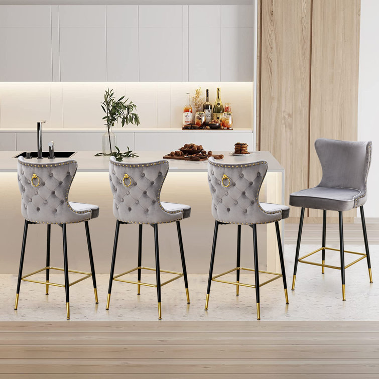 Grey bar stools set of 4 hot sale